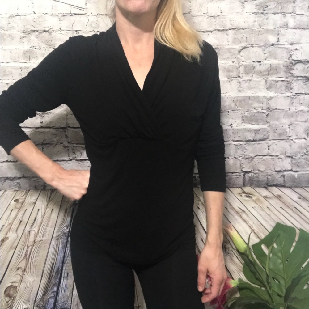 ‼️INC international Sexy Black Wrap Top Size Med